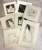 SOUTHALL: Eight unframed etchings.