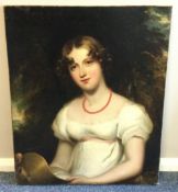 WILLIAM OWEN: (Welsh, 1769- 1825): An oil on canvas depicting a portrait of a young lady.