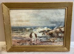 JOHN BLAIR: (British, 1849 - 1934): A framed and glazed watercolour depicting children.