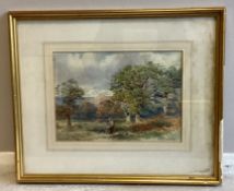 WILLIAM BENNETT: (British, 1811 - 1871): A framed and glazed watercolour depicting a woodsman.