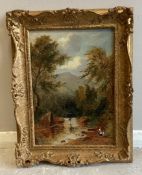 JOSEPH MURRAY INCE: (British, 1806 - 1859): A framed oil on board depicting Caniff Brook.