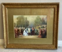 A gilt framed and glazed picture depicting Henry VIII.