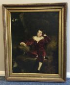 AFTER SIR THOMAS LAWRENCE: A framed and glazed oil on canvas.