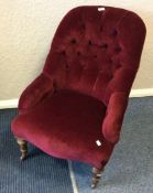 A Victorian button back nursing chair.