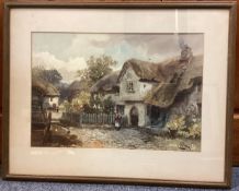 ALFRED LEYMAN: (British, 1856 - 1933): A framed and glazed watercolour.