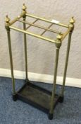 A brass and iron mounted stick stand.