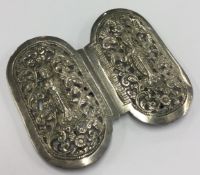 A fine and oversized Indian silver buckle.