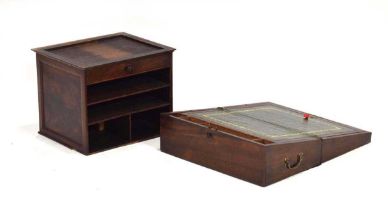 A 19th century mahogany collector's cabinet carcass with one drawer, 34 x 28 x 27 cm, together