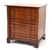 For Refurbishment: a Victorian mahogany collector's cabinet, the Wellington-type front enclosing