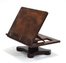 A Victorian mahogany table top reading or music stand with a ratchet action When the ratchet is at