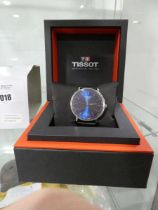 +VAT Tissot boxed wristwatch with black leather strap