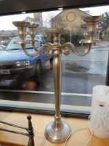 White metal 4 branch candelabra