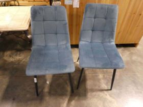 +VAT Boxed tapered back 2 pack chair in blue velvet