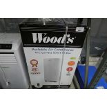 +VAT Boxed Wood's Cortina Silent 9K Eco portable air conditioning unit