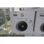 +VAT Boxed Google Nest learning thermostat in stainless steel colour