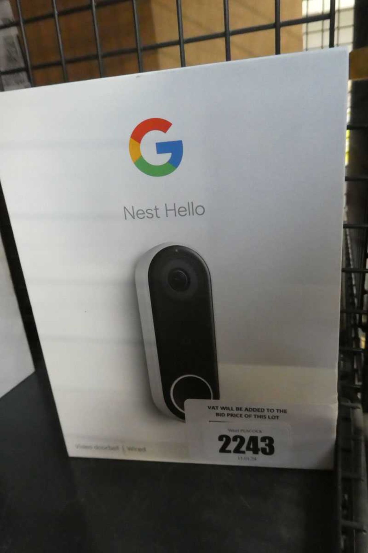 +VAT Boxed Google Nest Hello wired video doorbell