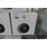 +VAT Boxed Google Nest learning thermostat in stainless steel colour