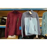 +VAT Columbia zip up fleece in burgundy (size XL) with button up Columbia fleece in 2 tone blue (