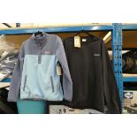 +VAT 2 tone blue button up Columbia fleece (size M) with Columbia mens jumper in black (size M)
