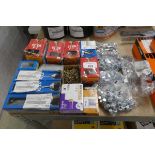 +VAT Large quantity of mixed size wood screws with 4 bags of mixed size nuts