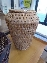 Wicker laundry basket