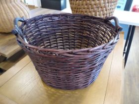 Brown woven log basket