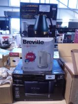 +VAT Tower Glitz black bread bin, together with Breville cream jug kettle and Daewoo 1.7L jug