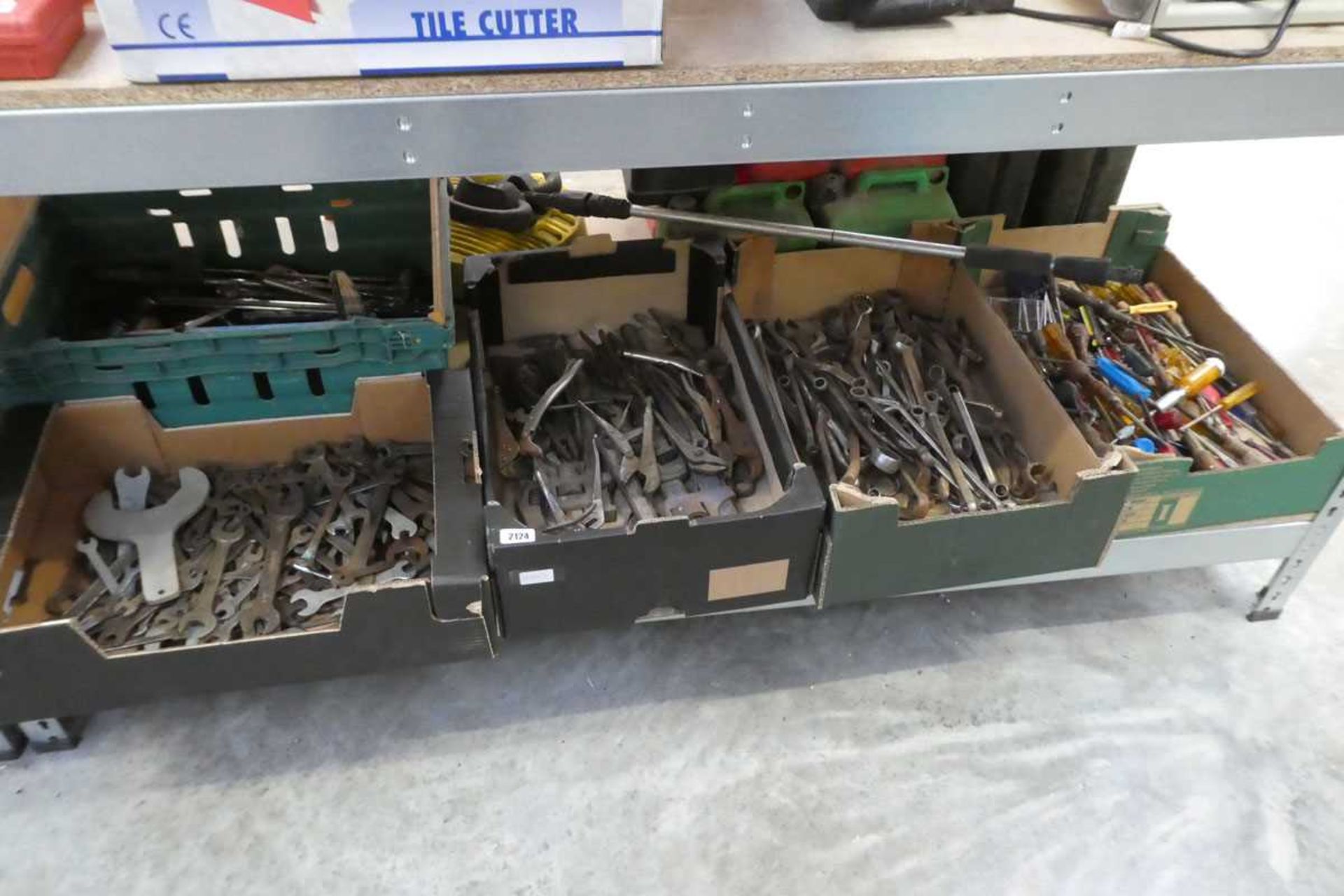 5 trays of mixed tooling incl. spanners, wrenches, socket sets, screwdrivers, etc.