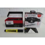 +VAT Boxed LED Lenser H15R core headlamp with LED Lenser EX4 torch and LED Lenser P7 torch