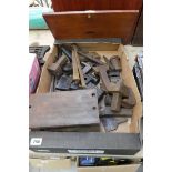 Crate containing various manual metal working tooling