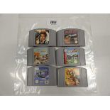 +VAT 6x Nintendo 64 games; Golden Eye, Top Gear Rally, Star Wars Racer, Super Soccer, Blast, Pilot