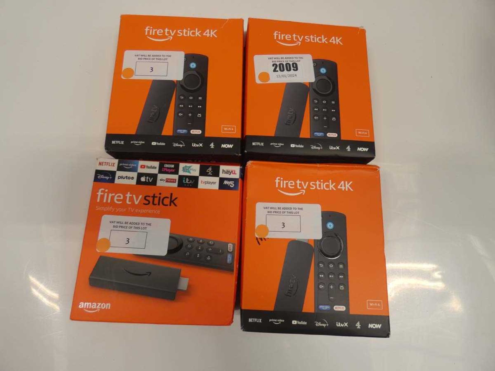 +VAT 3x Fire TV 4Ks and Fire TV Stick