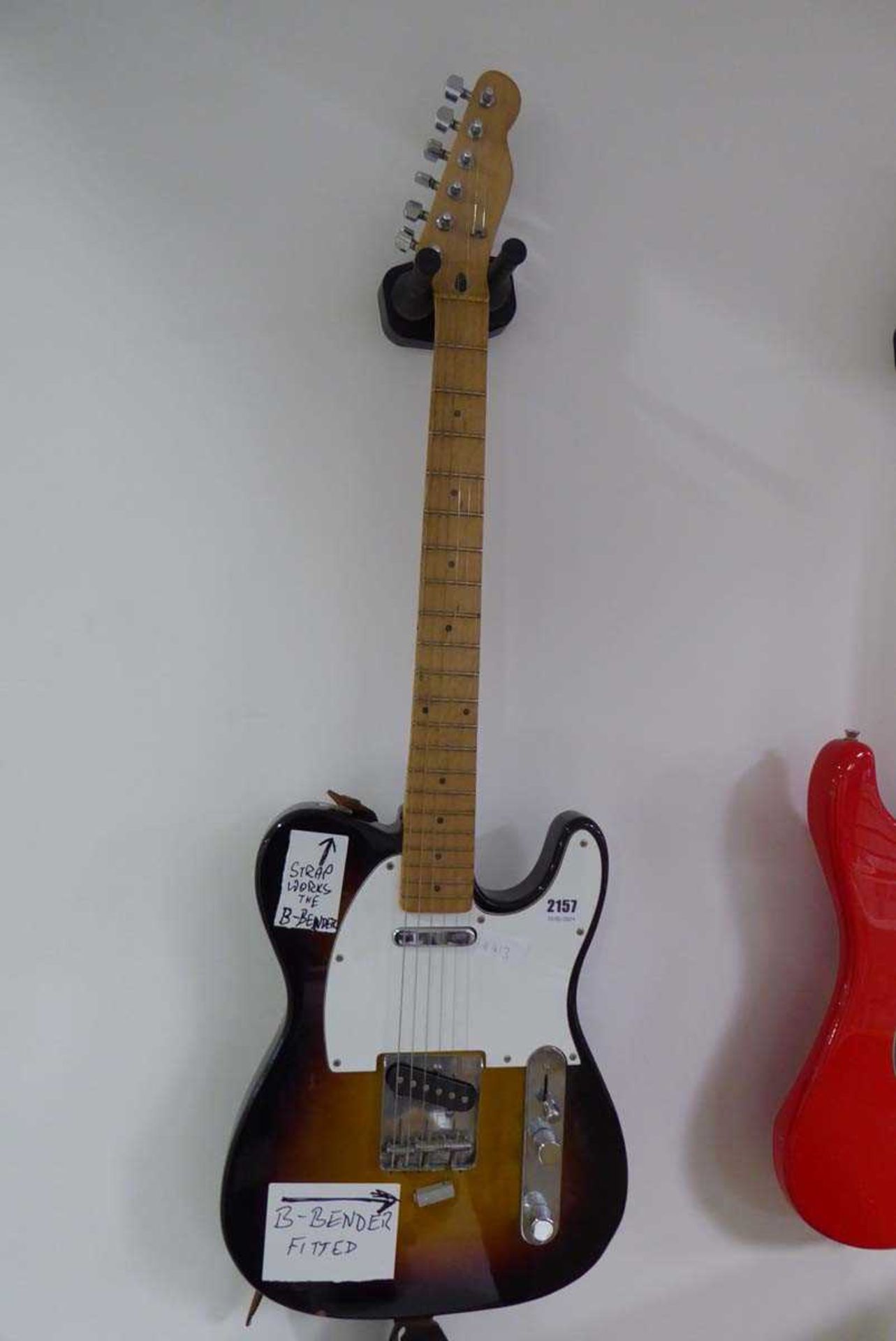 Electric guitar with bender fitted