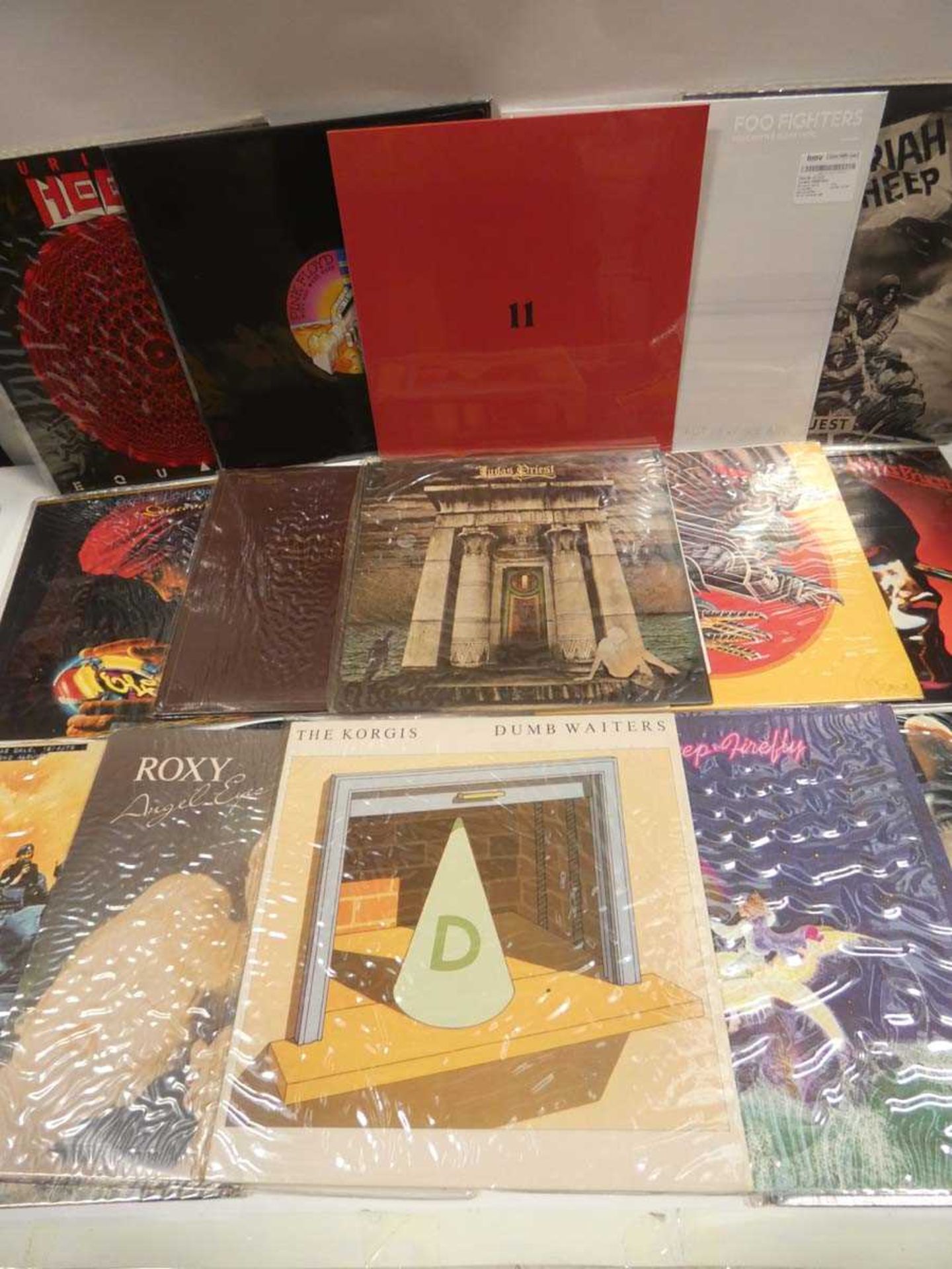 +VAT Box containing LP vinyl records to include Pink Floyd, Foo Fighters, Judas Priest and others