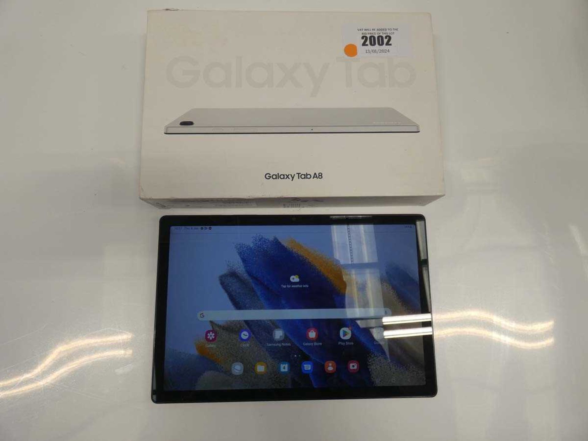 +VAT Boxed Samsung Galaxy Tab A8 with charging cable