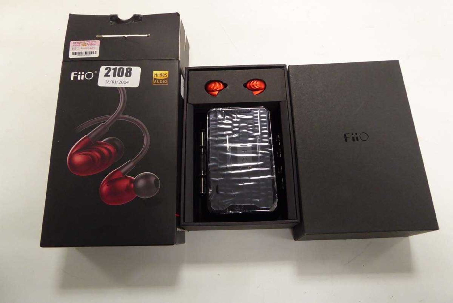 Boxed pair of Fiio F9 Hi-res Audio Dynamic Hybrid earphones