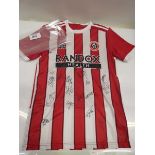 +VAT Sheffield United F.C shirt bearing signatures (unverified)