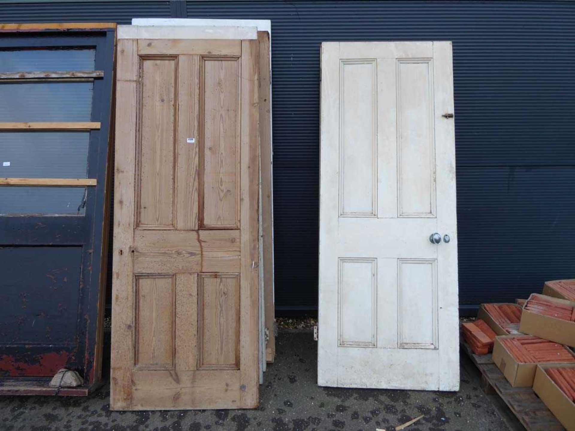 7 assorted vintage pine doors