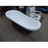 Roll top bath with gold feet (shaved back panel)