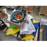 Pallet containing boating related items including buoys, rope, etc