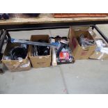 Underbay containing electrical switches, rat trap, pipe, drainage parts, curtain brackets etc.