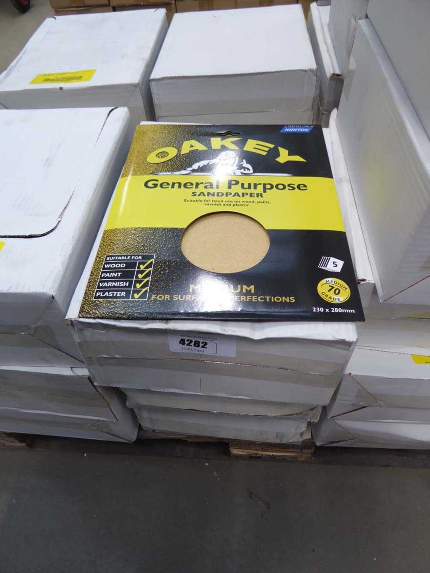 +VAT 3 boxes containing approx. 30 sheets of general purpose medium grit sandpaper