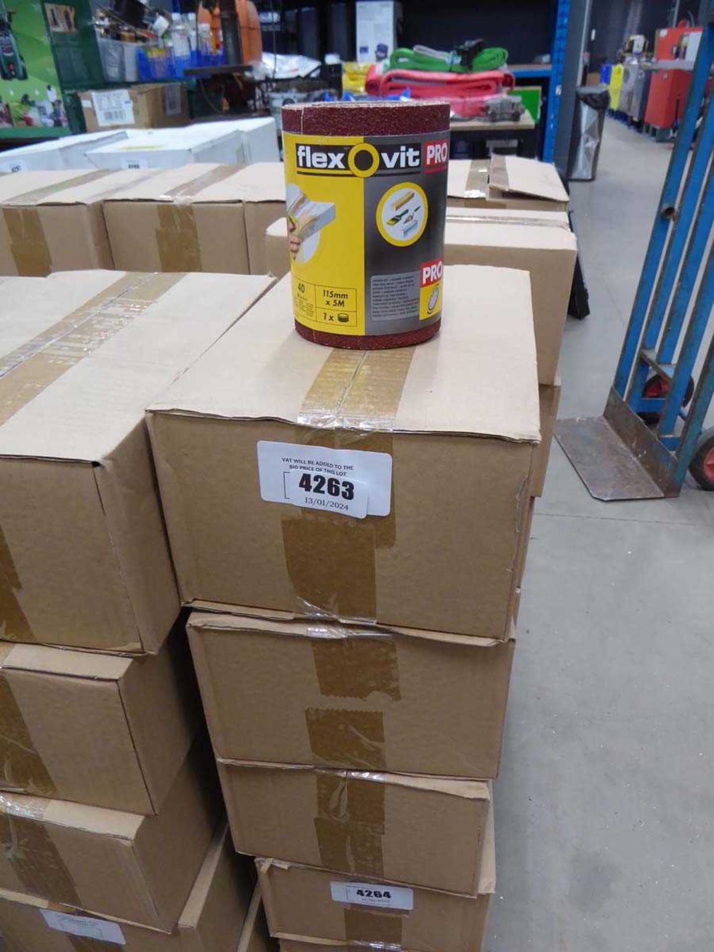 +VAT 3 boxes of FlexoVit Pro 115 x 5m 40 grit rolls of sandpaper