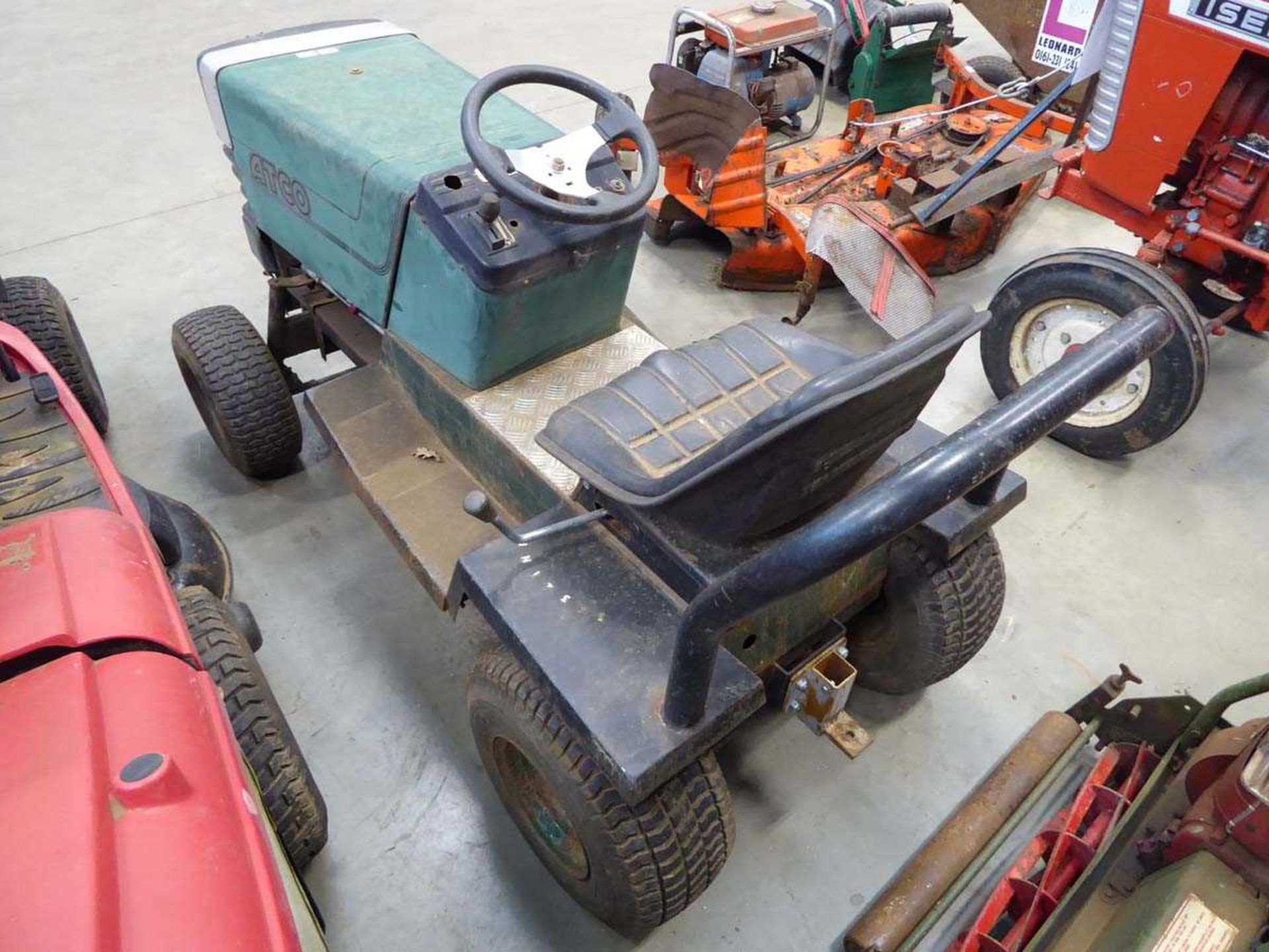 Atco petrol powered ride on mower, no cutting bed - Image 6 of 6