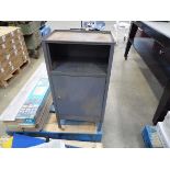 Small grey single door work shop cabinet