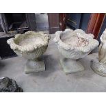 2 concrete planters