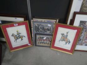 Quantity of military prints with cavalry officers