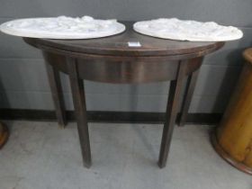 Victorian oak fold over tea table