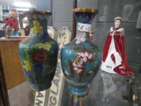 Two cloisonné vases