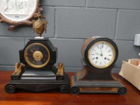 Two Edwardian mantel clocks